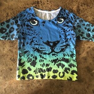 Justice for girls animal print top sz 6
